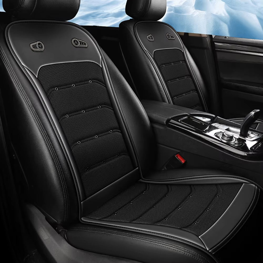 Cooling Car Seat Cushion, 12V/24V Front Seat Cooled Seat Cover with Intelligent Fans Summer Breathable Ventilated Seat Cushion