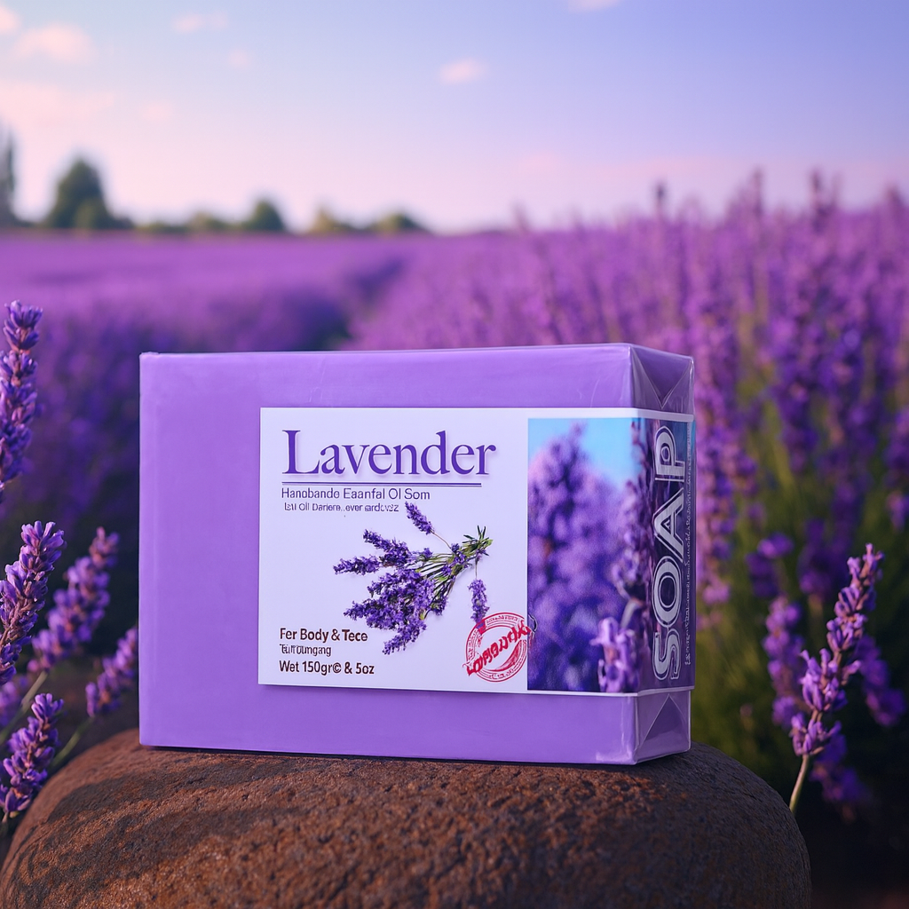 Natural Organic Lavender Essential Oil Soap Handmade Soap for Cleansing, Refreshing, Oil Control, Bath Soap
