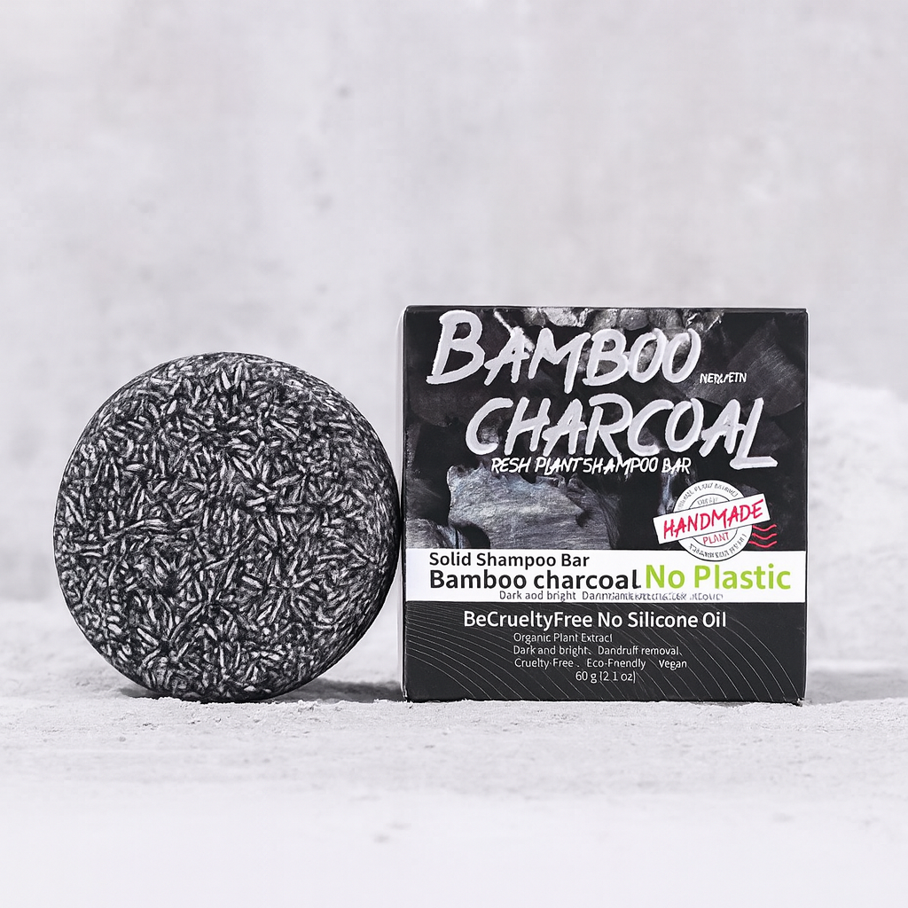 Bamboo Charcoal Organic Handmade Shampoo Soap Bar