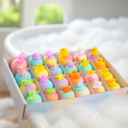 24 Pack Natural Organic Bath Bombs for Kids