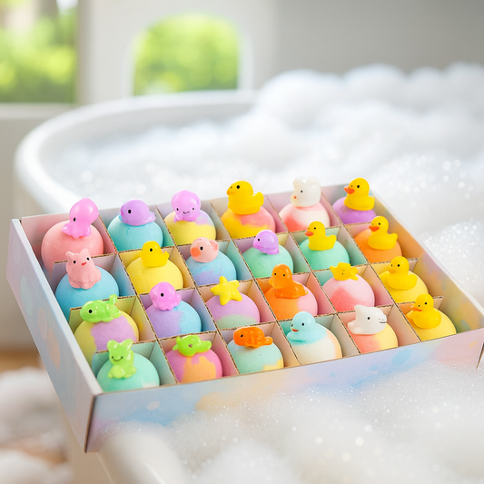24 Pack Natural Organic Bath Bombs for Kids