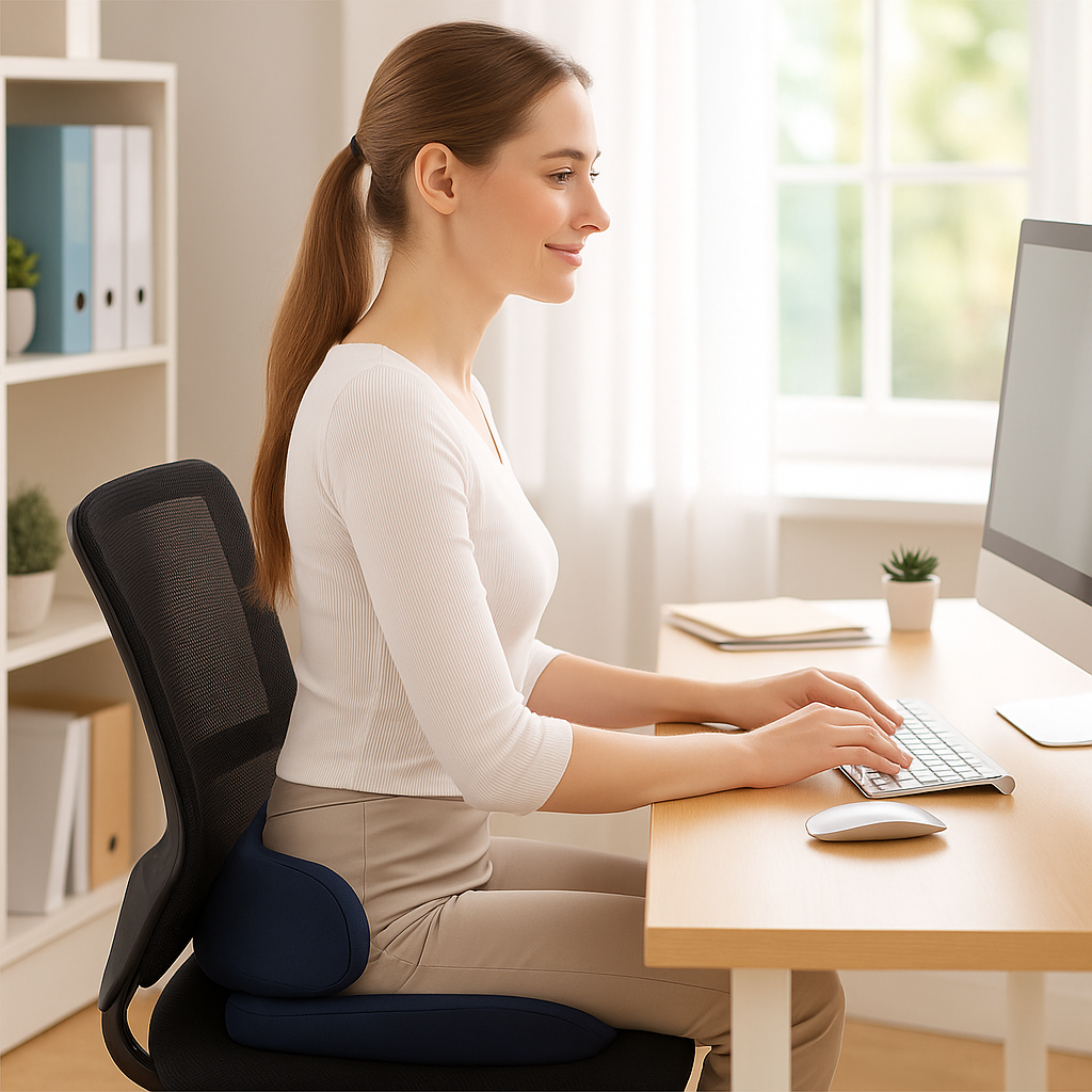 Ergonomic L-Shaped Office Chair Seat Cushion