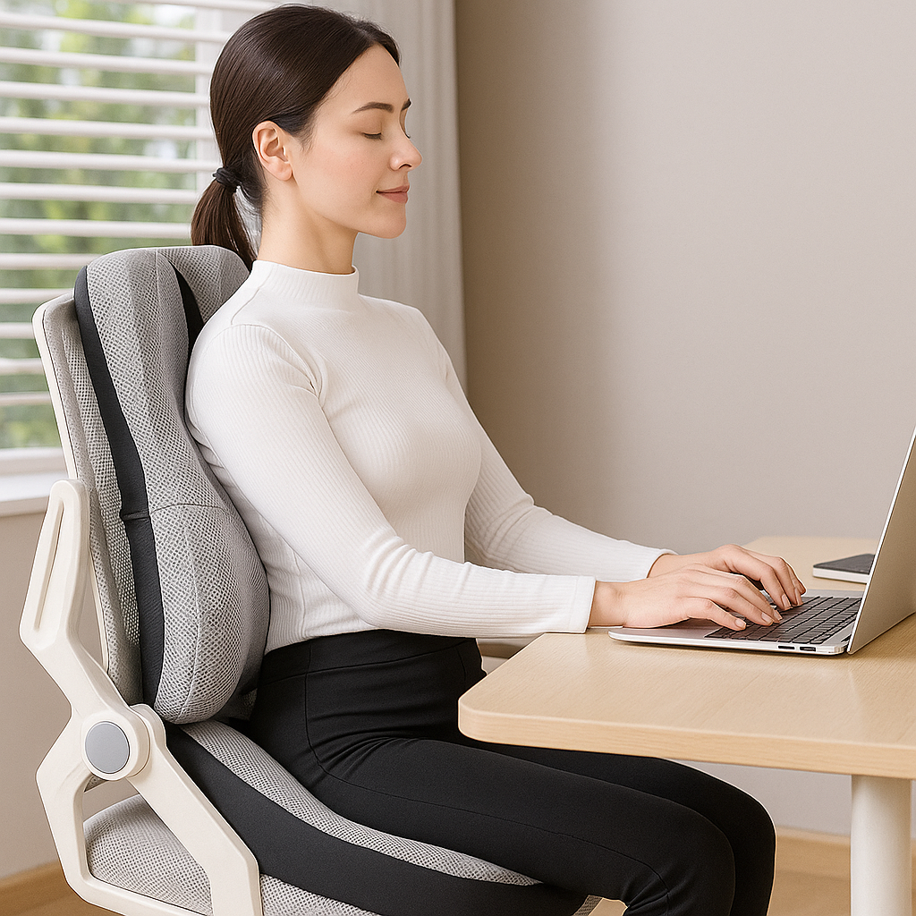 Breathable Ergonomic Seat Cushion & Orthopedic Lumbar Support