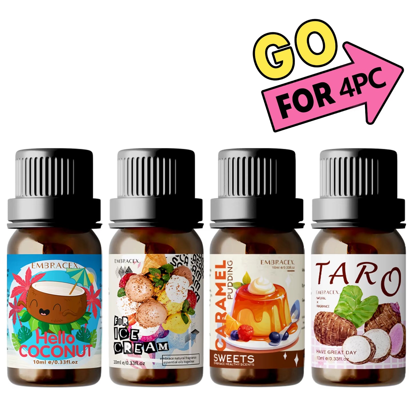 4 Pack 10ML EMBRACEX Dessert Inspired Essential Oils