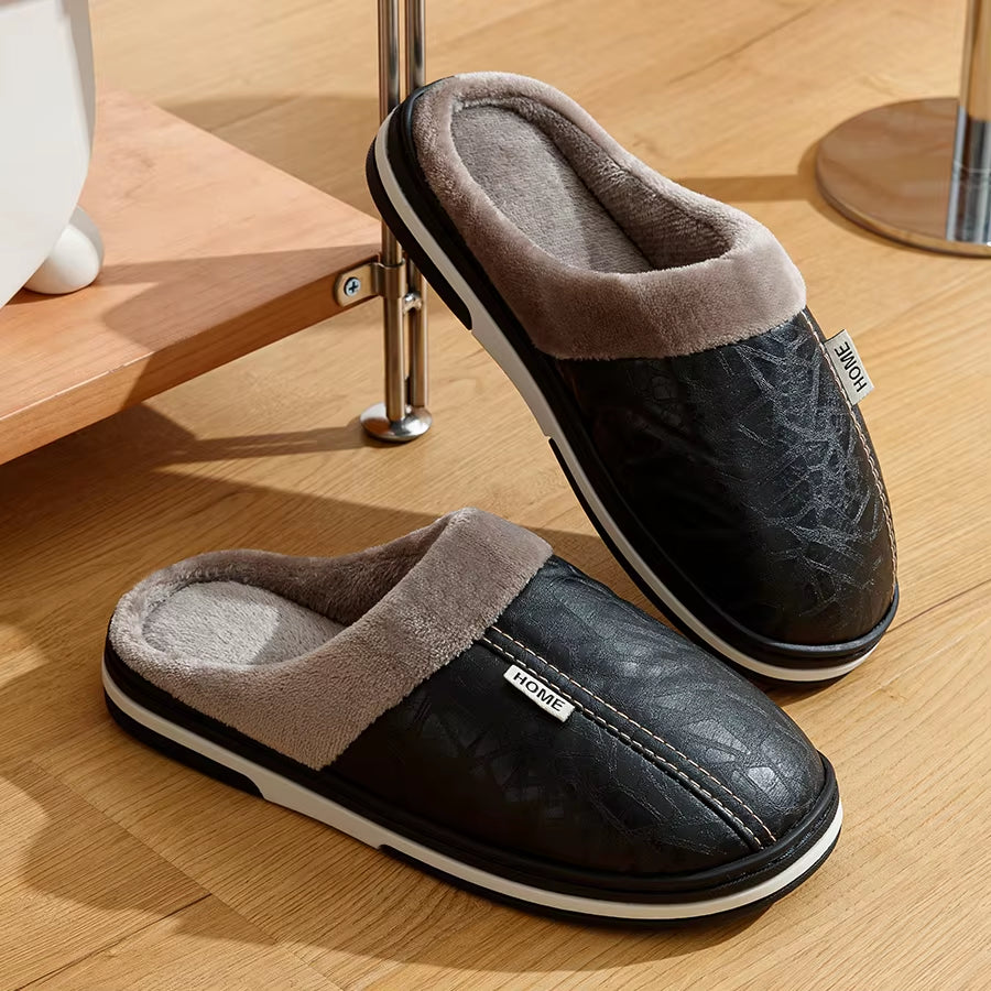 Men's PU Cozy Winter Slippers