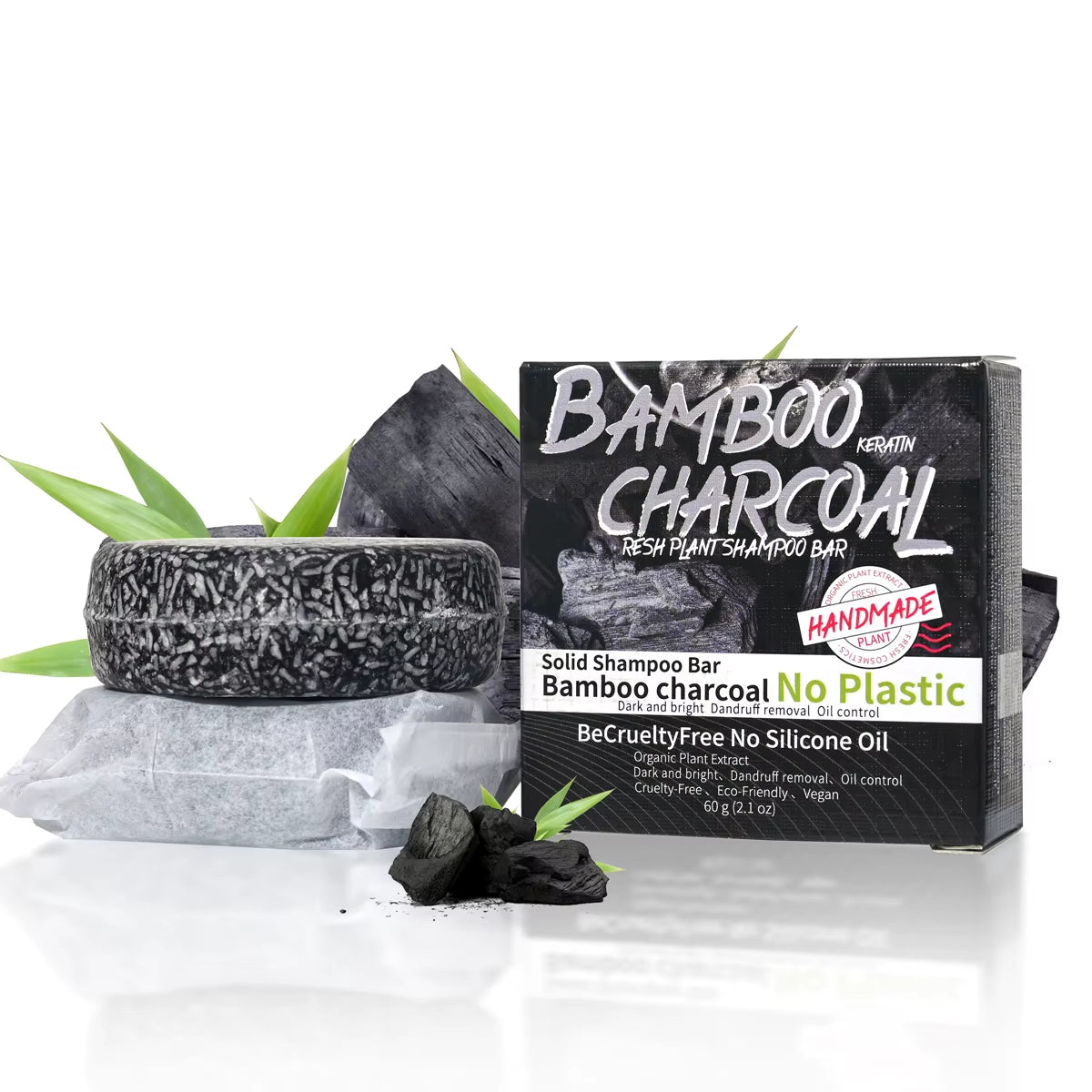 Bamboo Charcoal Organic Handmade Shampoo Soap Bar