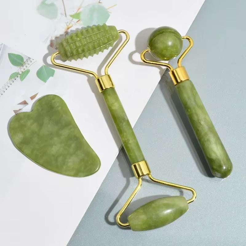 Natural Jade Roller and Massage Sets