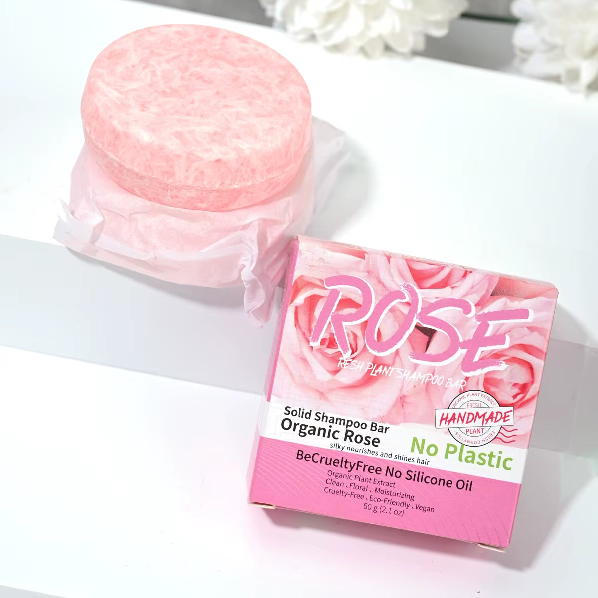 Pink Rose Organic Handmade Shampoo Soap Bar