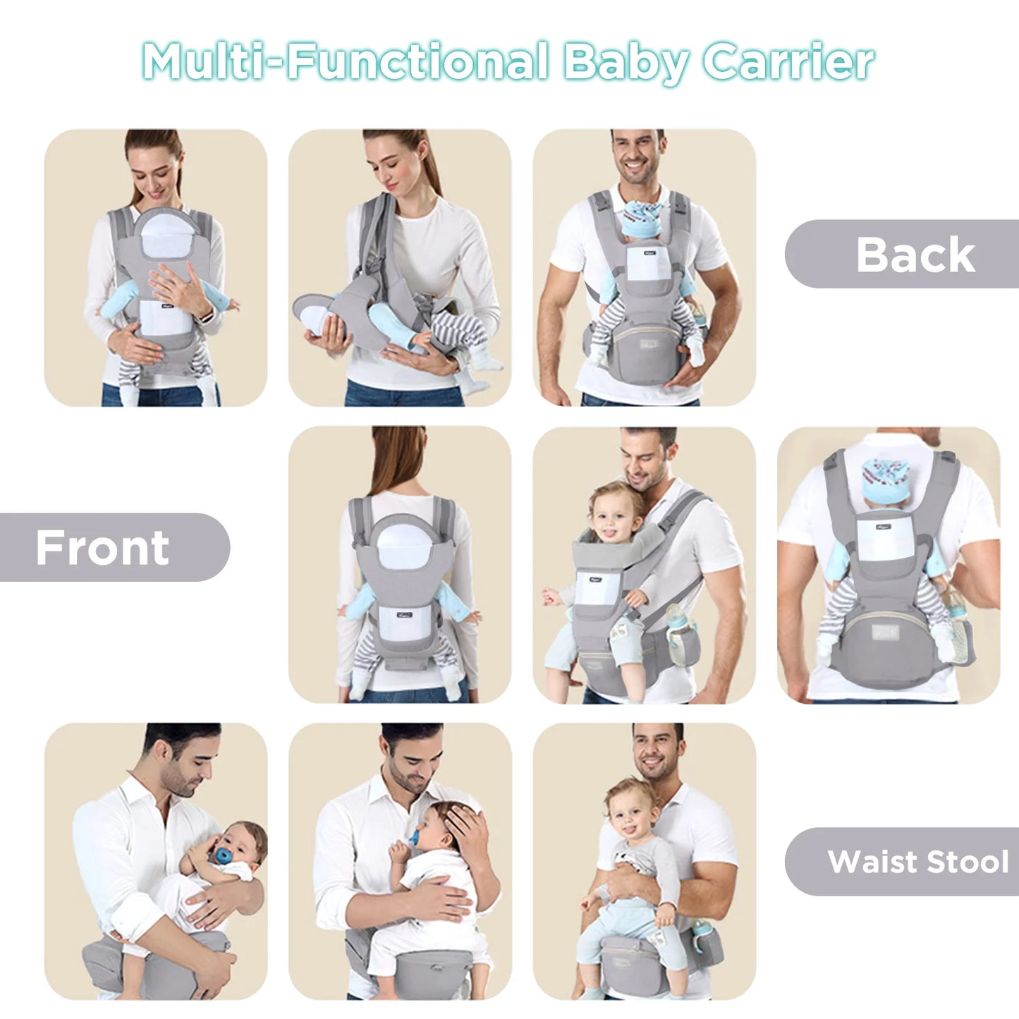Ergonomic Multifunctional Baby Carrier Travel Backpack