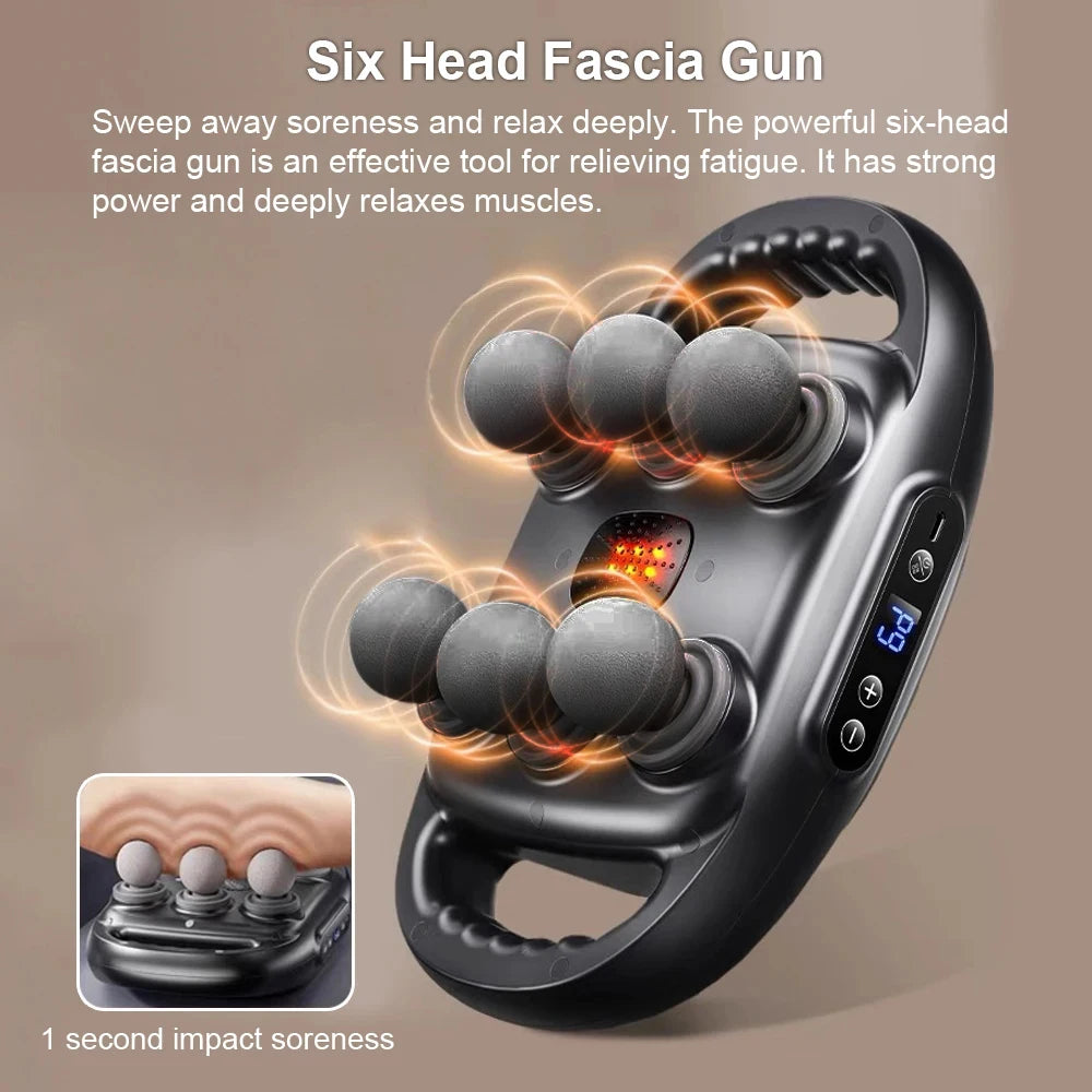 6-Headed Professional Fascia Massager Gun