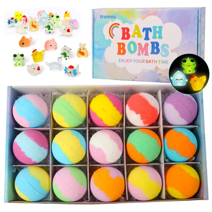 24 Pack Natural Organic Bath Bombs for Kids