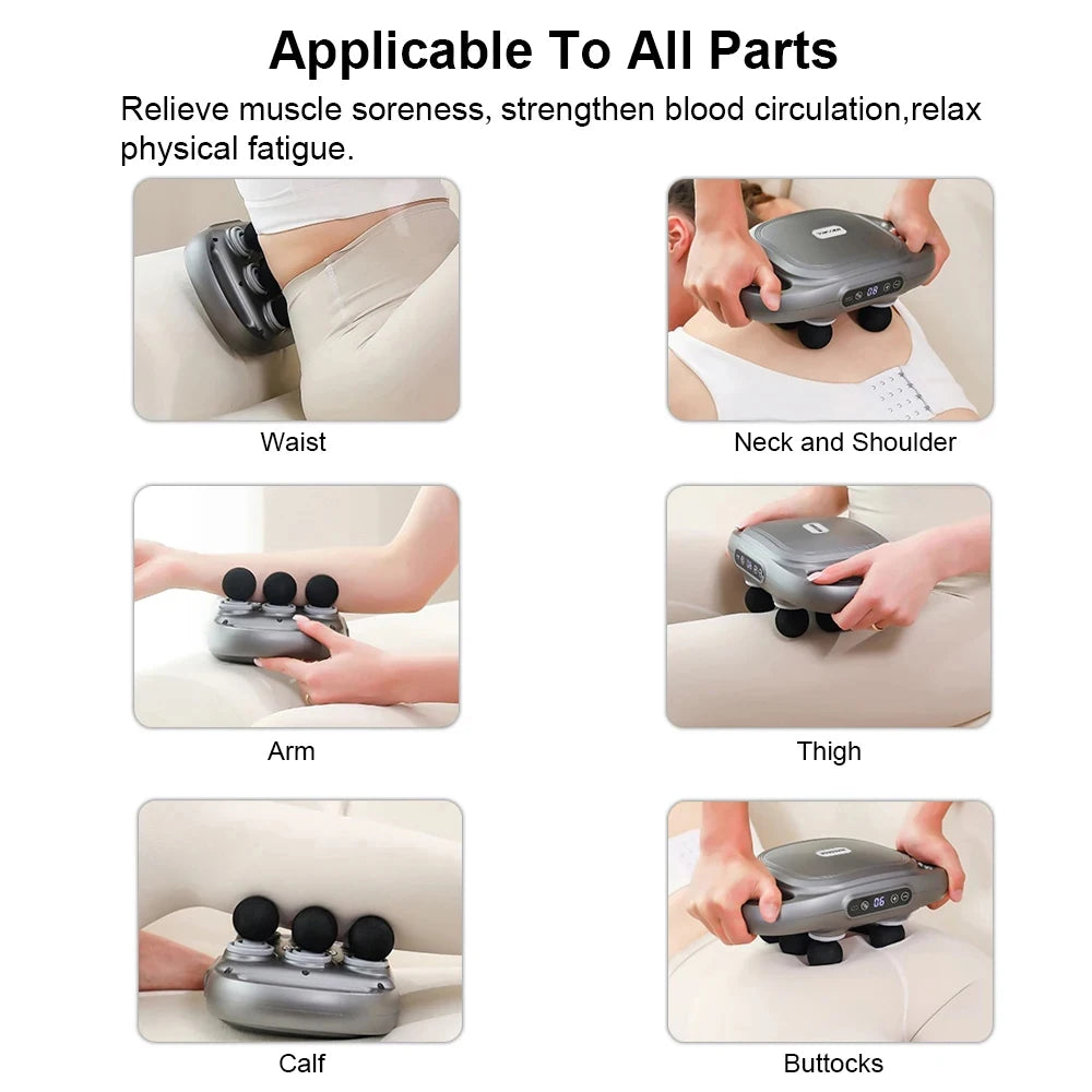 6-Headed Professional Fascia Massager Gun