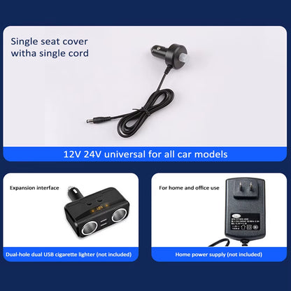 Cooling Car Seat Cushion, 12V/24V Front Seat Cooled Seat Cover with Intelligent Fans Summer Breathable Ventilated Seat Cushion