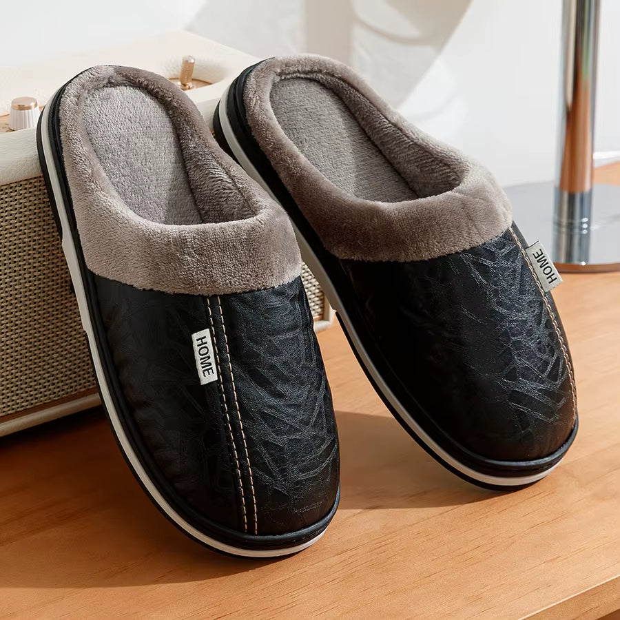 Men's PU Cozy Winter Slippers