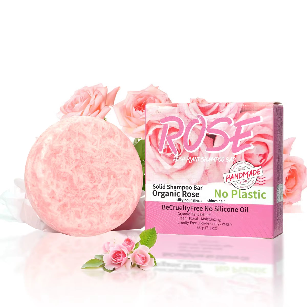 Pink Rose Organic Handmade Shampoo Soap Bar