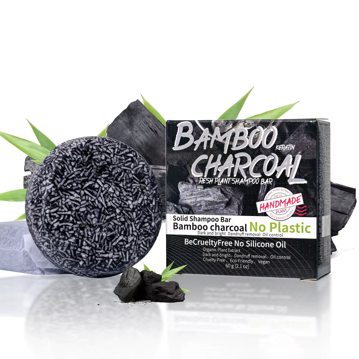 Bamboo Charcoal Organic Handmade Shampoo Soap Bar