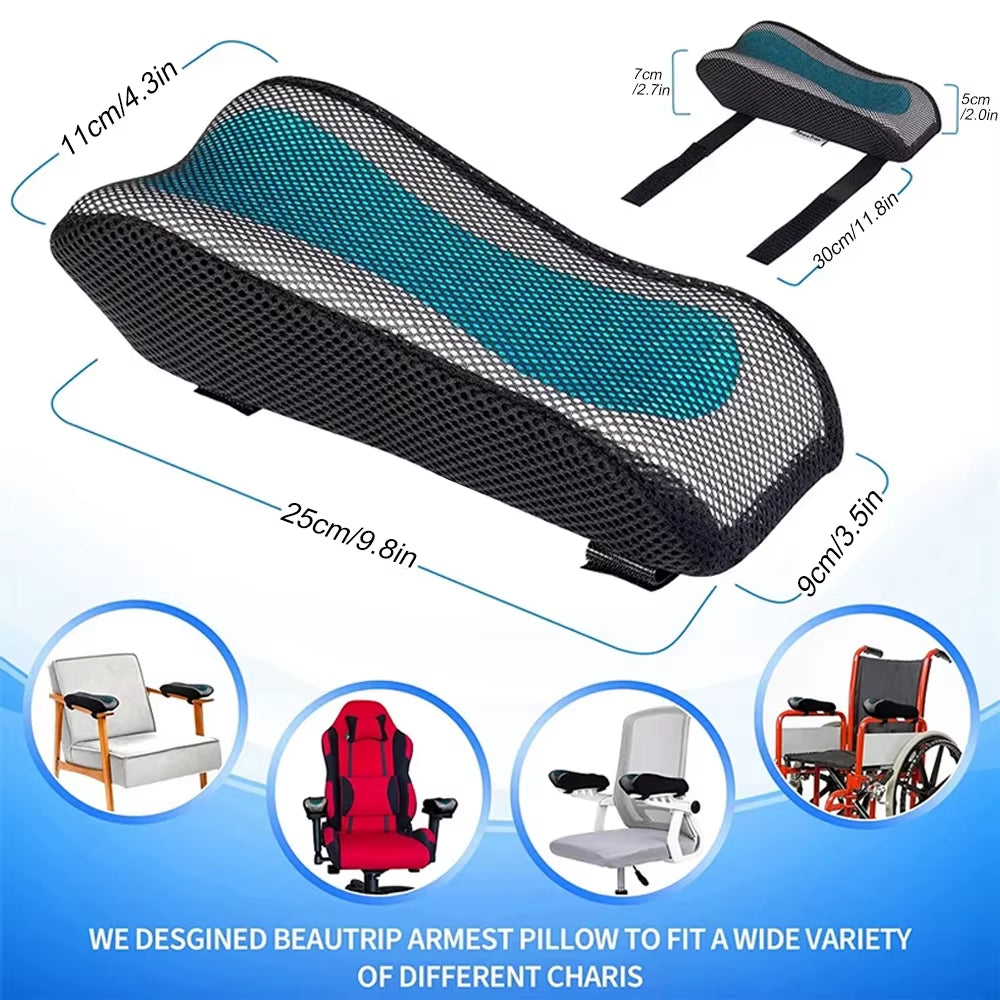Office Chair Armrest Pad Elbow Pillow Comfortable Support Cushion Memory Foam Inner Core Sofa Cushion for Home Office Game Chair