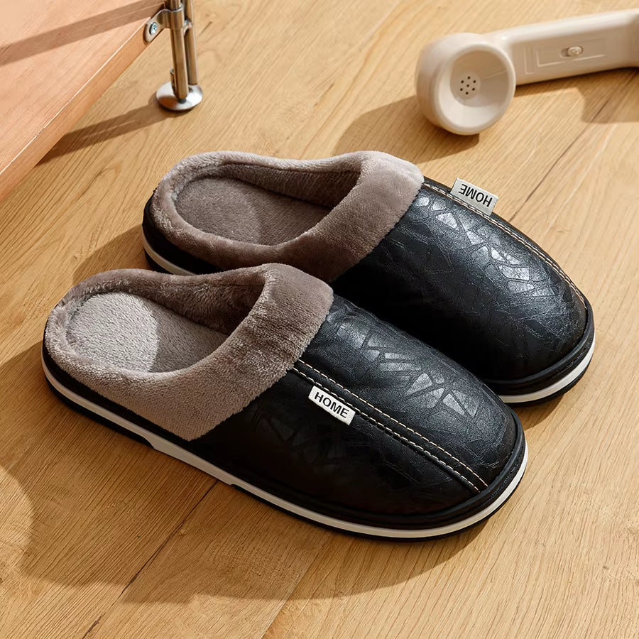 Men's PU Cozy Winter Slippers
