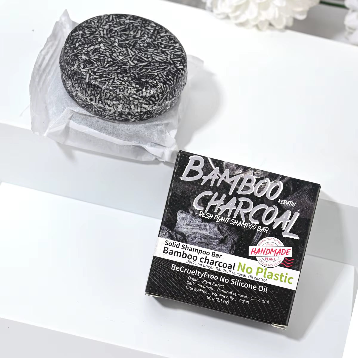 Bamboo Charcoal Organic Handmade Shampoo Soap Bar