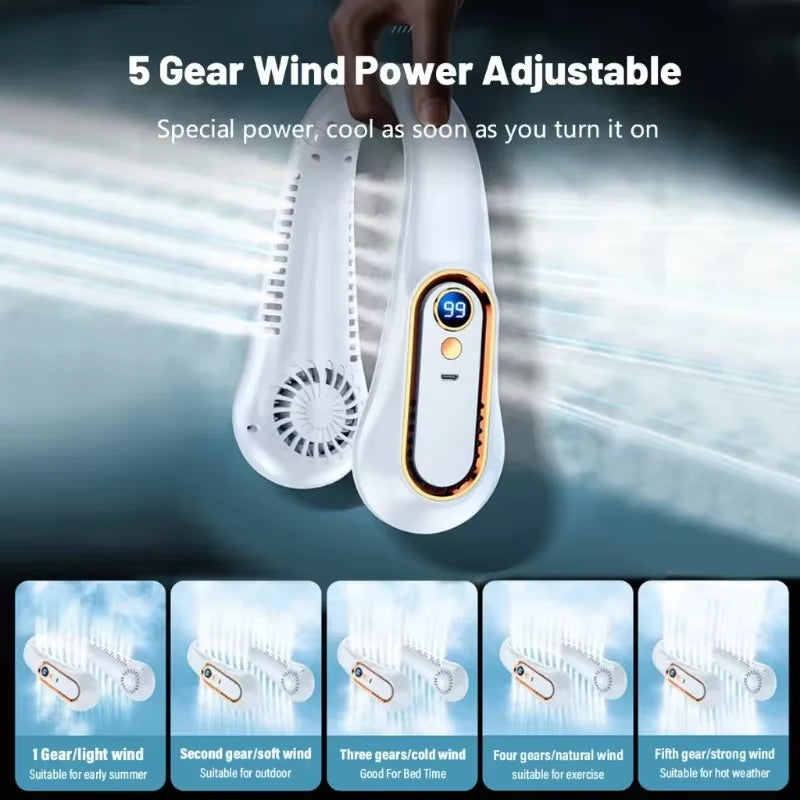 Bladeless Mini Neck Fan - 720 Degree Cooling