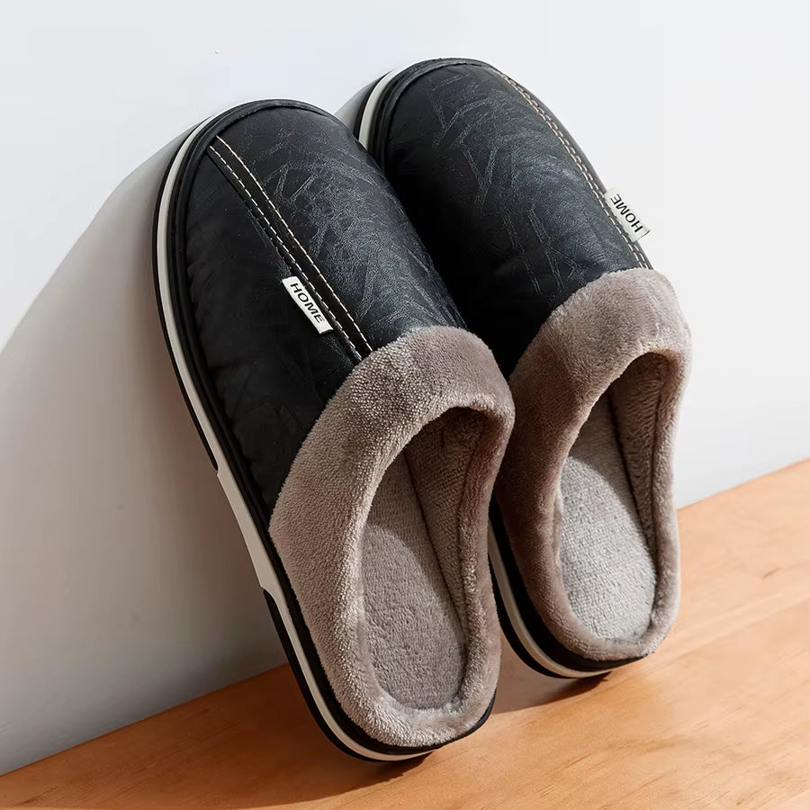 Men's PU Cozy Winter Slippers