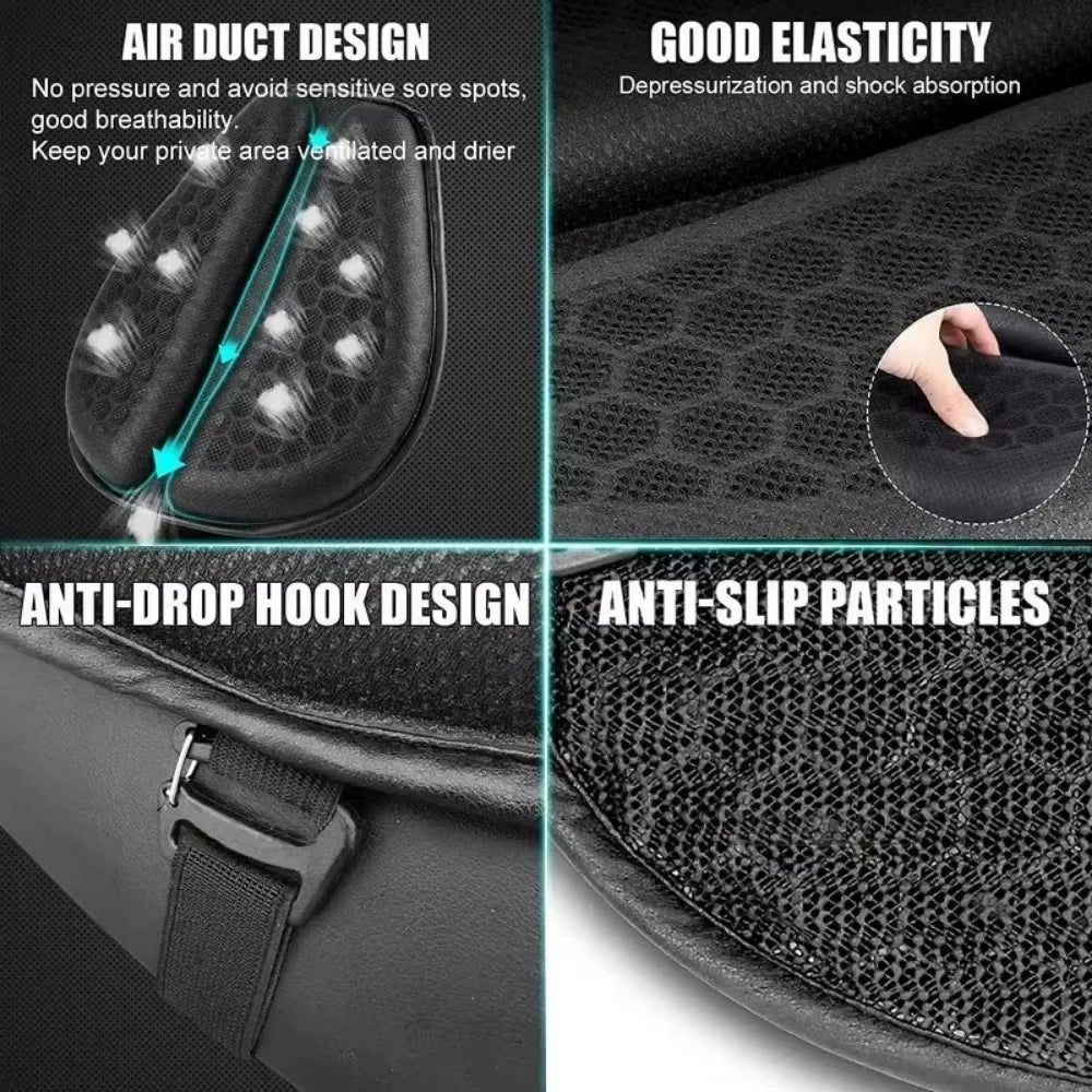 Ergonomic Honeycomb Anti-Slip Motorcycle Gel Seat Cushion